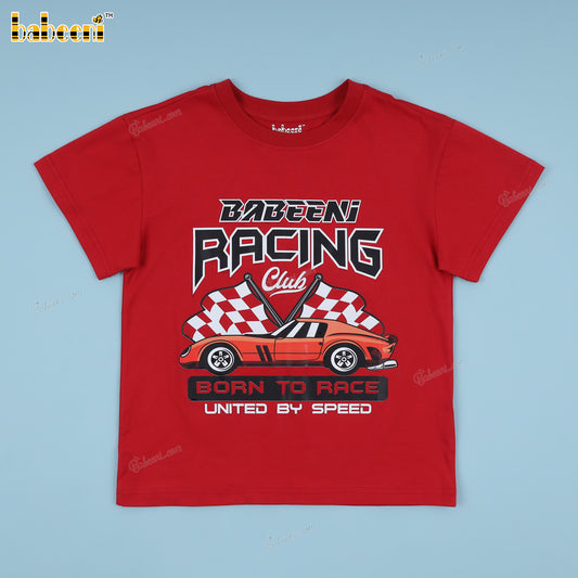 Boy T-shirt Racing Theme In Red - BC1307