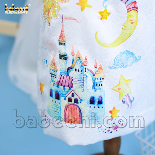 Sun & castle printed baby dress - DR 3258