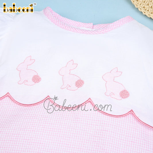 Bunny hand embroidered Easter dress - DR 3138