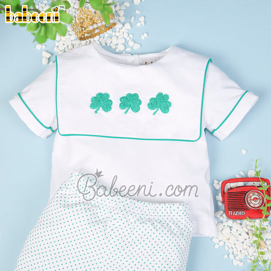 Nice lucky leaves crochet boy set clothing – BC 1035