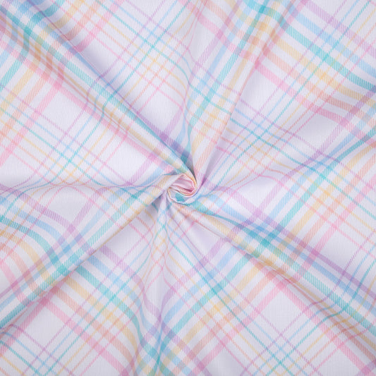 F168- Milti color plaid diagonal woven printing 4.0