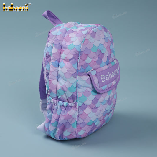 Kid Backpack With Purple Fish Scale - KB89