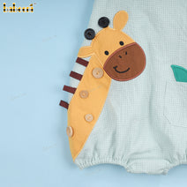 Boy Giraffe Applique Bubble - BC1185