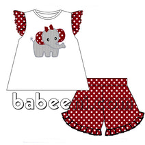 Cute elephant applique clothing set for girl - DR 2122