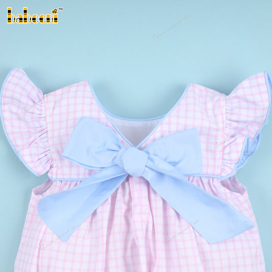 Belted Bubble Pink And Blue Lines For Girl - DR3781