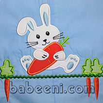 Bunny with carrot applique longall for boy - BC 494