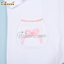 Bow hand embroidery long bubble for twins – GS 35