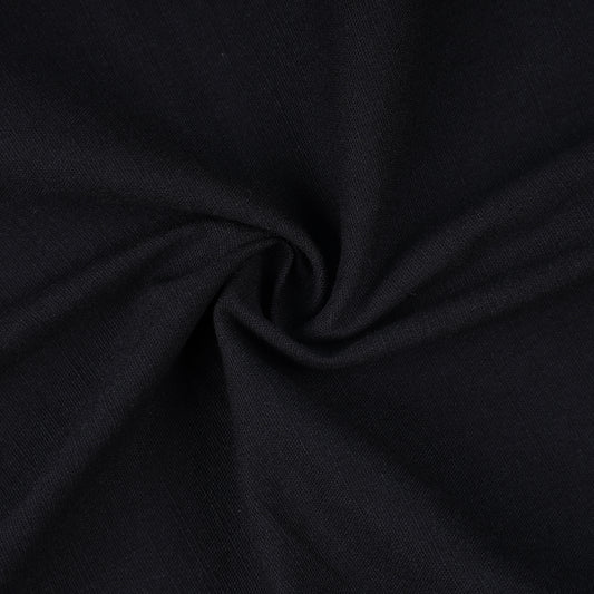 EL01- Black Stretch Linen Fabric