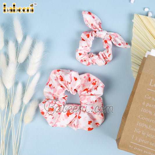 Pink pattern printed baby scrunchies – HB 117