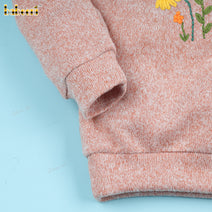 Girl Sweater Hand Embroidered Hunny Flowers  - DR3872