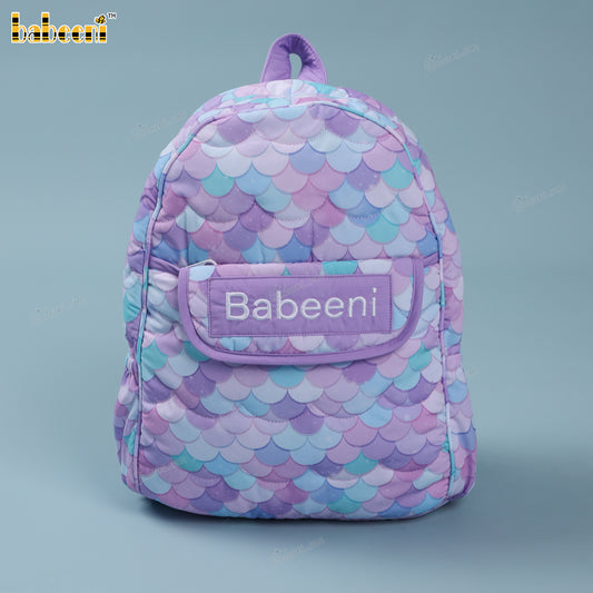 Kid Backpack With Purple Fish Scale - KB89