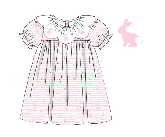 K268- Classy rabbit in pink stripe printing 4.0