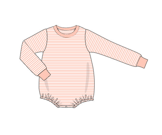 K282 -pale peach 3mm stripe knit printitng 4.0 fabric