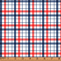 PP199 - navy, orange plaid print 4.0