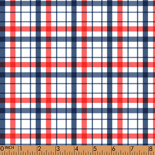 PP199 - navy, orange plaid print 4.0