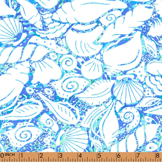 S104- blue seashell rash guard printing 4.0