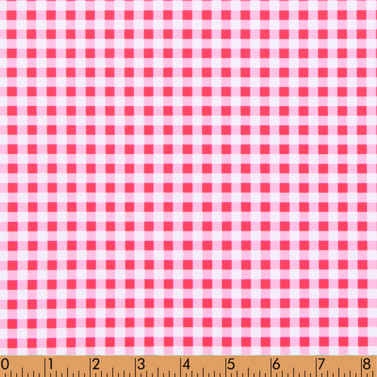 S25 - Red gingham rash guard fabric (SPF 50+++)