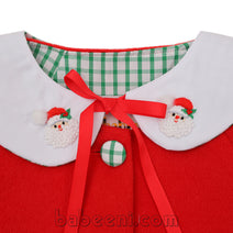 Elegant Little Girl’s Xmas Red Fleece Short Cape - CT 13