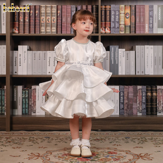 FC007 – Pearl Crystal Tiered Dress