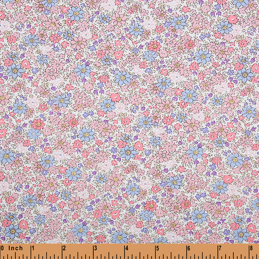 F206- Pink, cornfloral blue