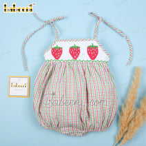 Strawberry hand-smocked bubble For Girl- DR3546