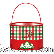 Christmas Trees applique with monogrammed hand bag KB 36