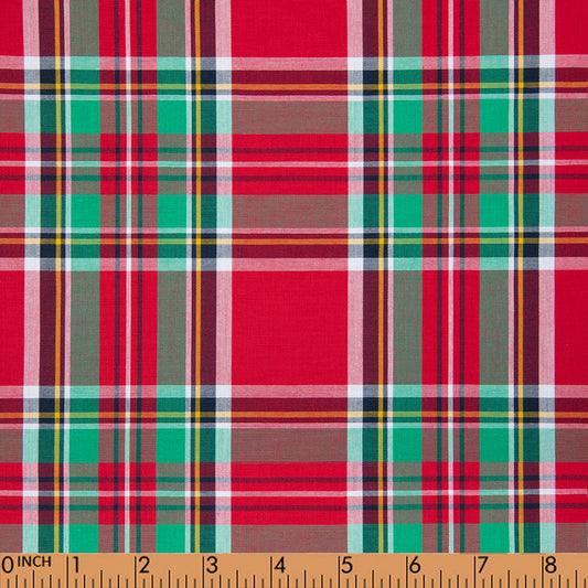 M33- Red, Green, Black, yellow plaid fabric