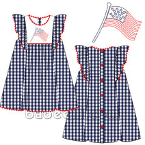 Beautiful girl flags  embroidery dress for little girl  - DR 2656