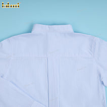 Boy Shirt In Light Blue With Letters Embroidered  - BC1261