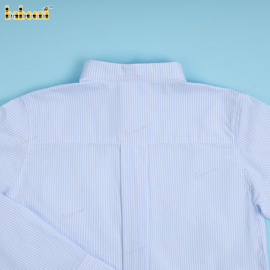 Boy Shirt In Light Blue With Letters Embroidered  - BC1261