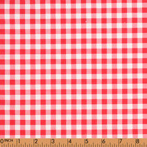 N33- Red check corduroy printed 4.0 fabric