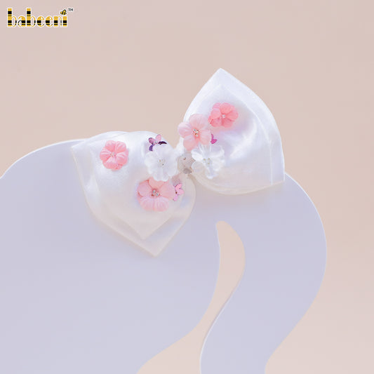 HB200 – Blossom Satin Floral Bow Clip