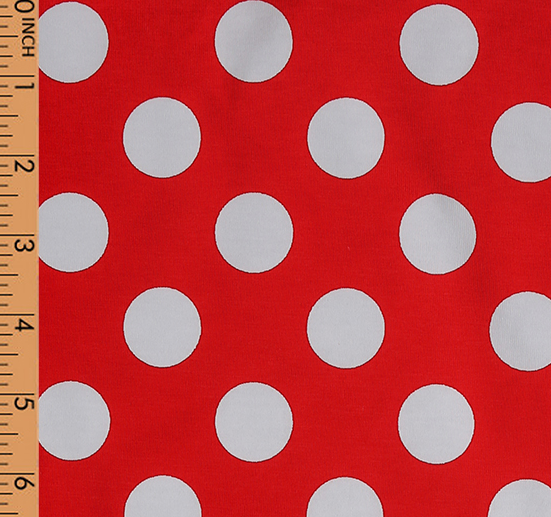 K60 - Red polka dot printing 4.0 knit fabric