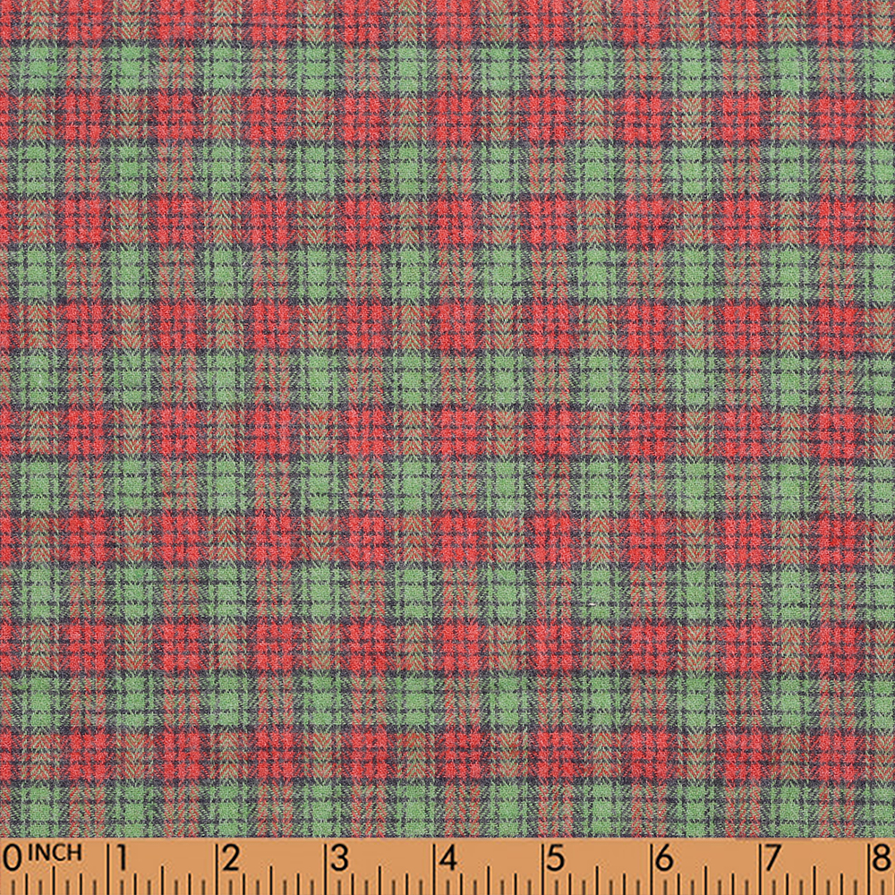T01-Green and Red Tartan fabric