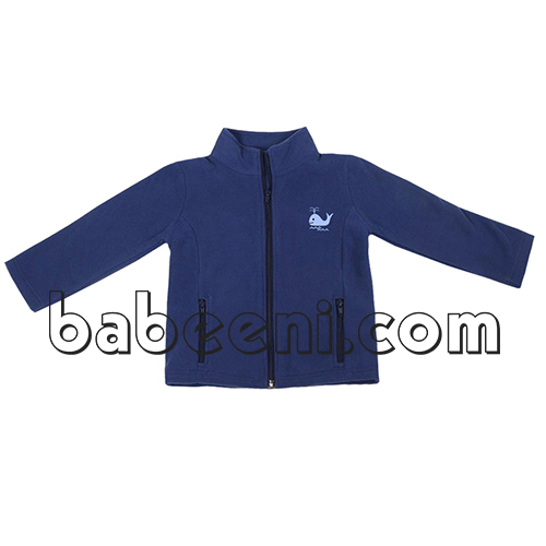 Navy dolphin appliqued jacket for babies - PO 25