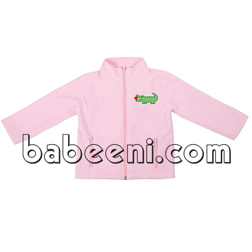 Pink appliqued jacket with crocodile appliqued pattern - PO 34