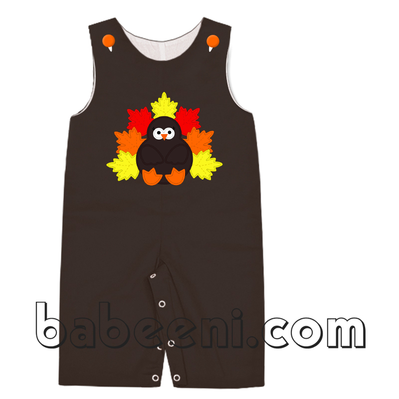 Cute turkey applique longall for Thanksgiving - BC 552
