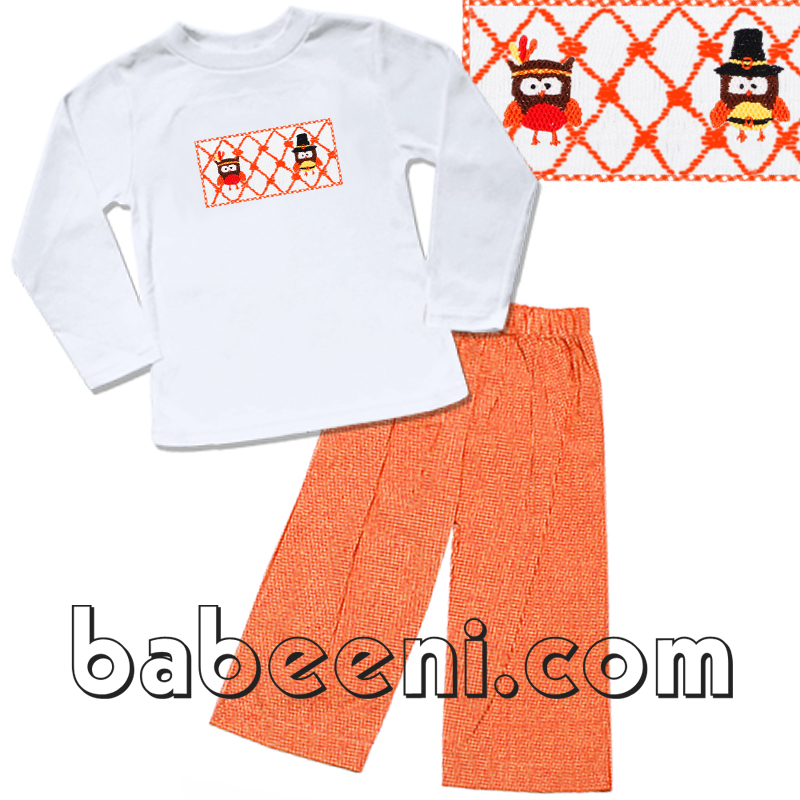 Owl and geometric set for baby boys - BC 559