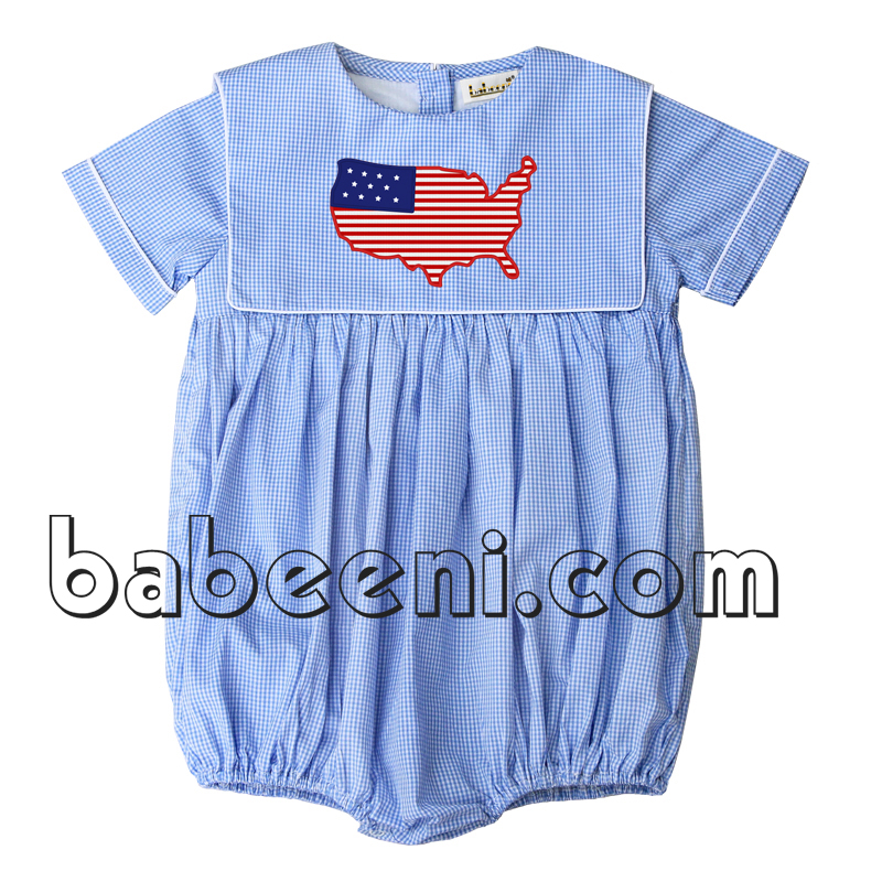 US flag applique bubble for little boys - BC 588