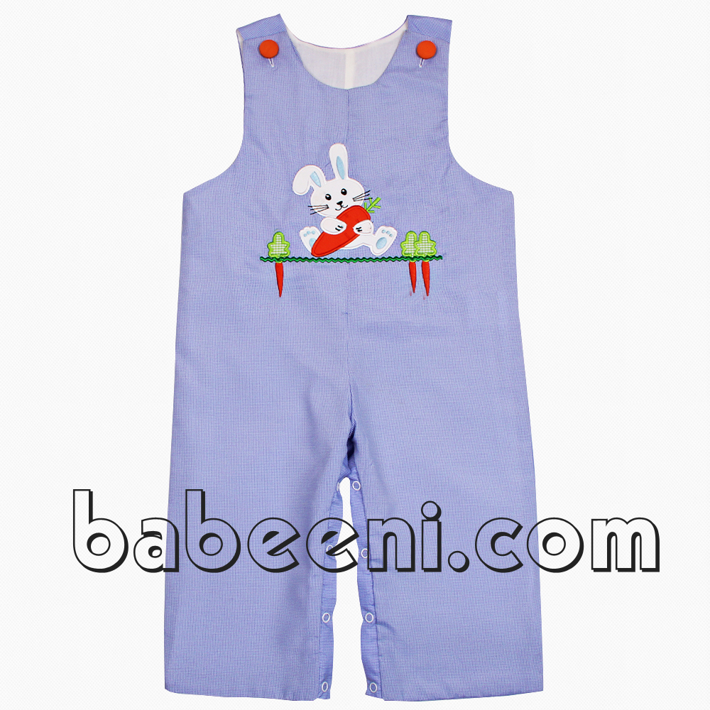 Cute bunny carrot applique longall for Easter day - BC 653