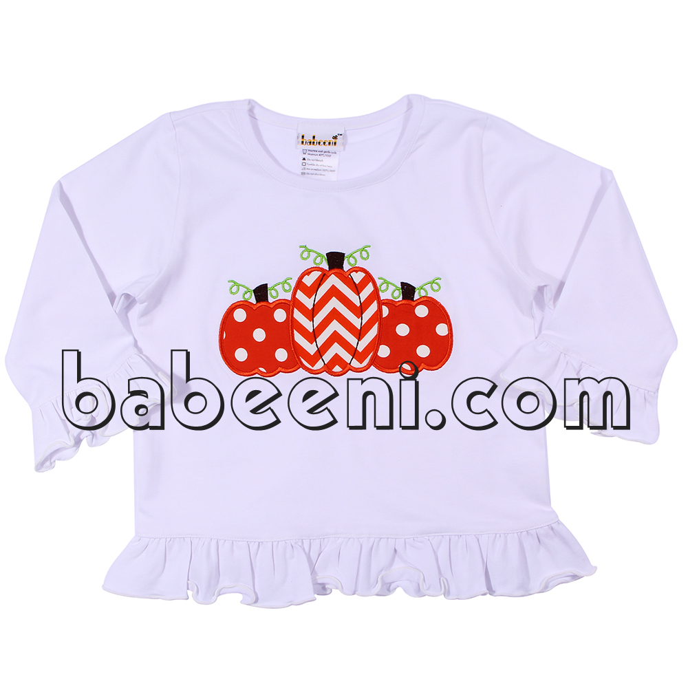 Lovely pumpkin t-shirt for little girls - KN 180