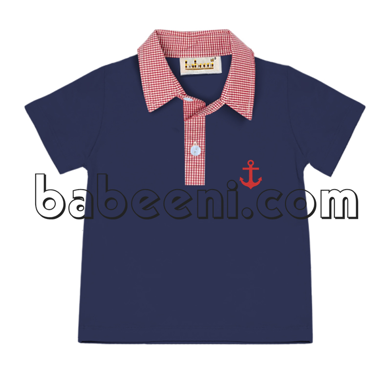 Anchor navy polo shirt for little boy - PL 013