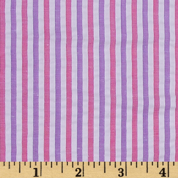 XM14.0 -  Hot pink and lavender medium stripe seersucker