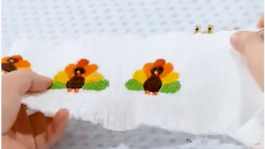 How to embroider Thanksgiving turkey patterns