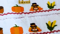 How to smock Thanksgiving symbols