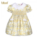 lovely-yellow-floral-little-girls-satin-smocked-dress---dr-3