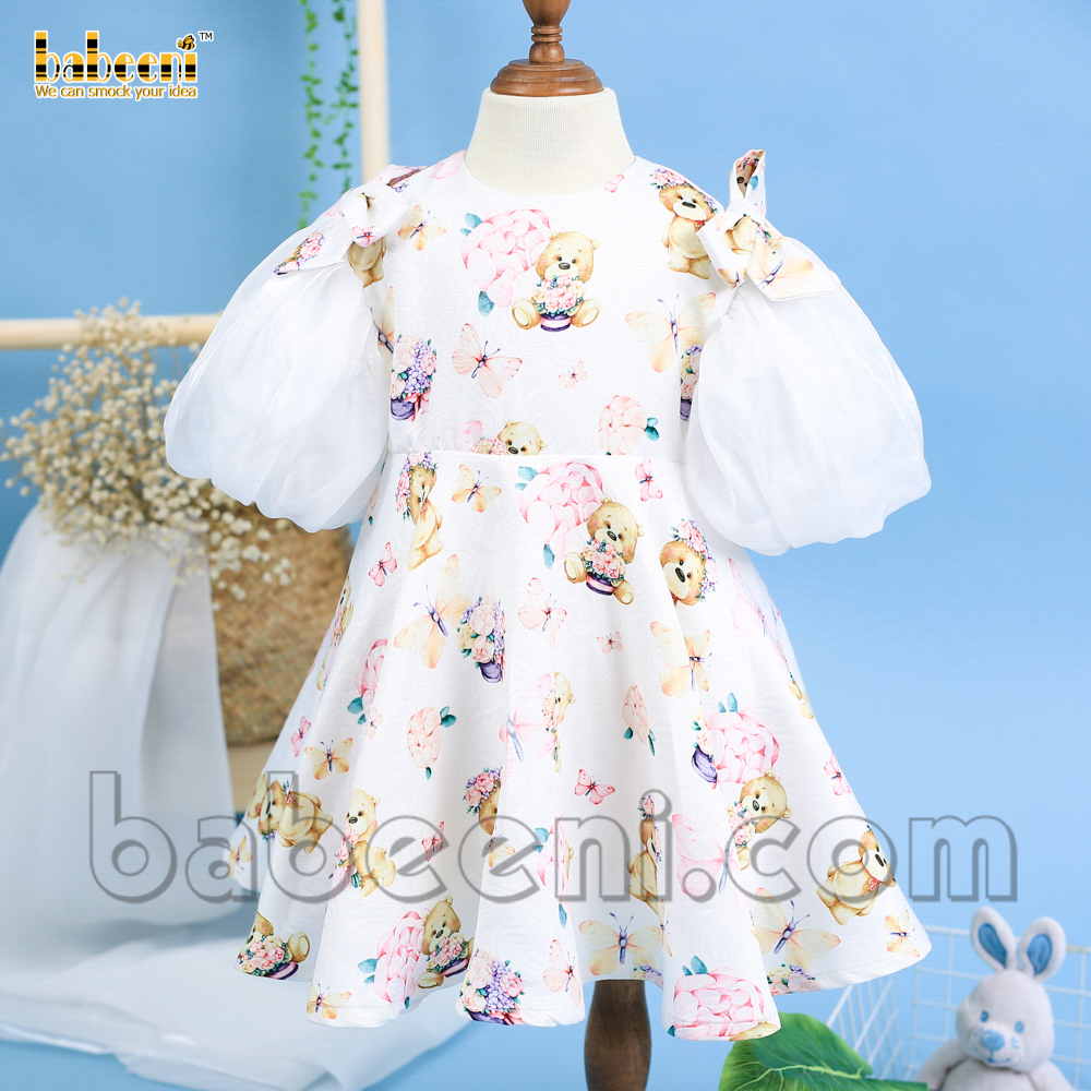Bear & butterfly printed princess dress – DR 3266