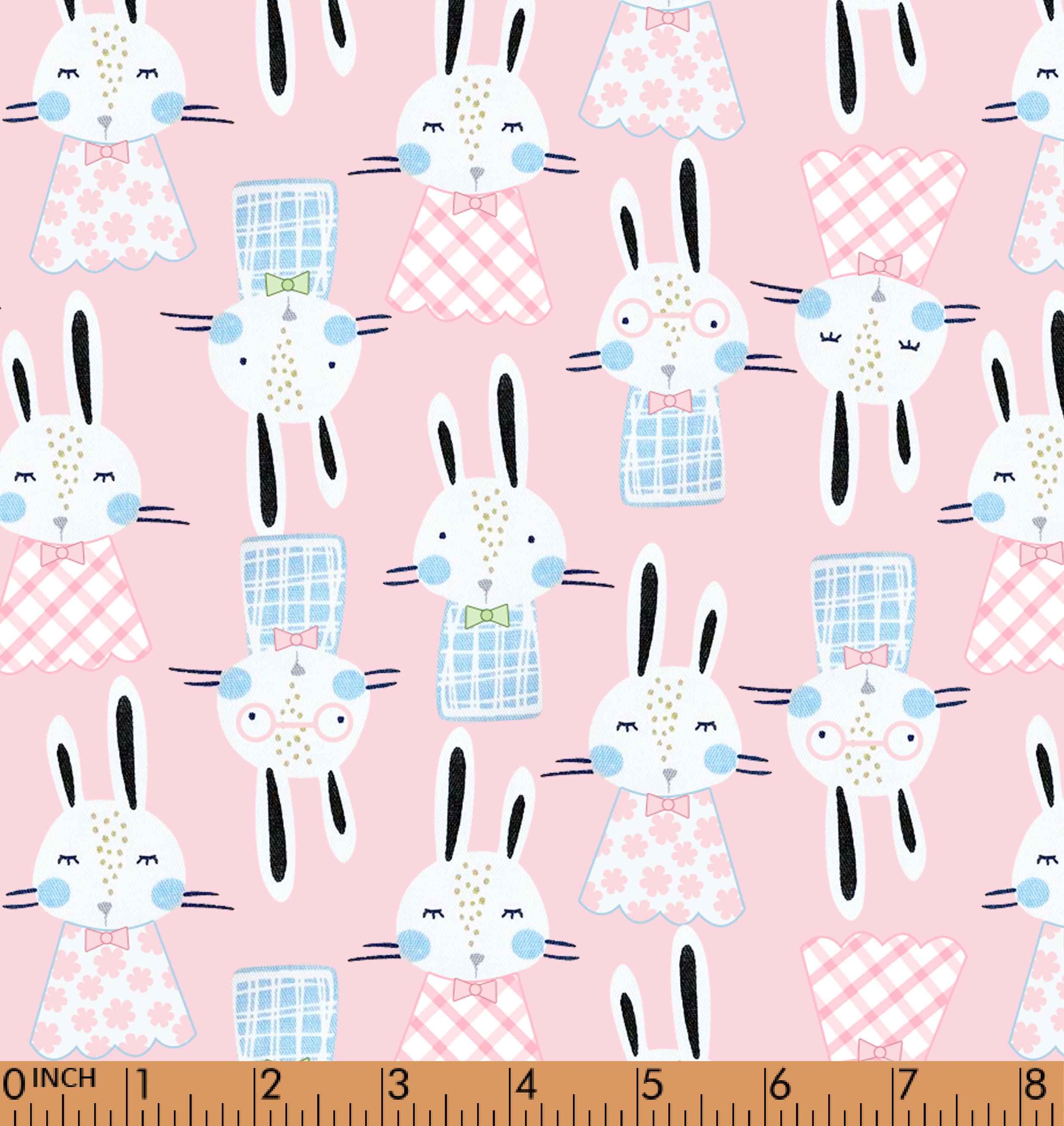 K271- Dressy rabbit in pink knit printing 4.0