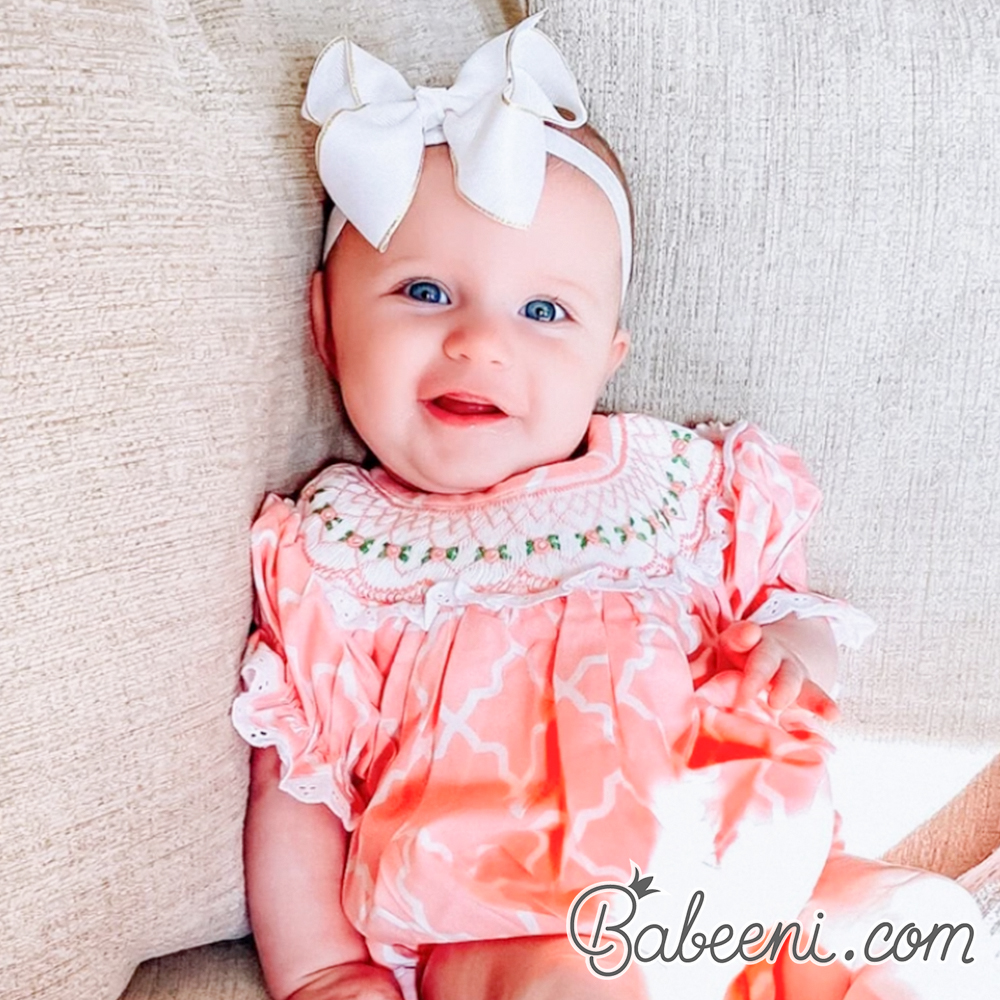 Floral geometric smocked clothing
