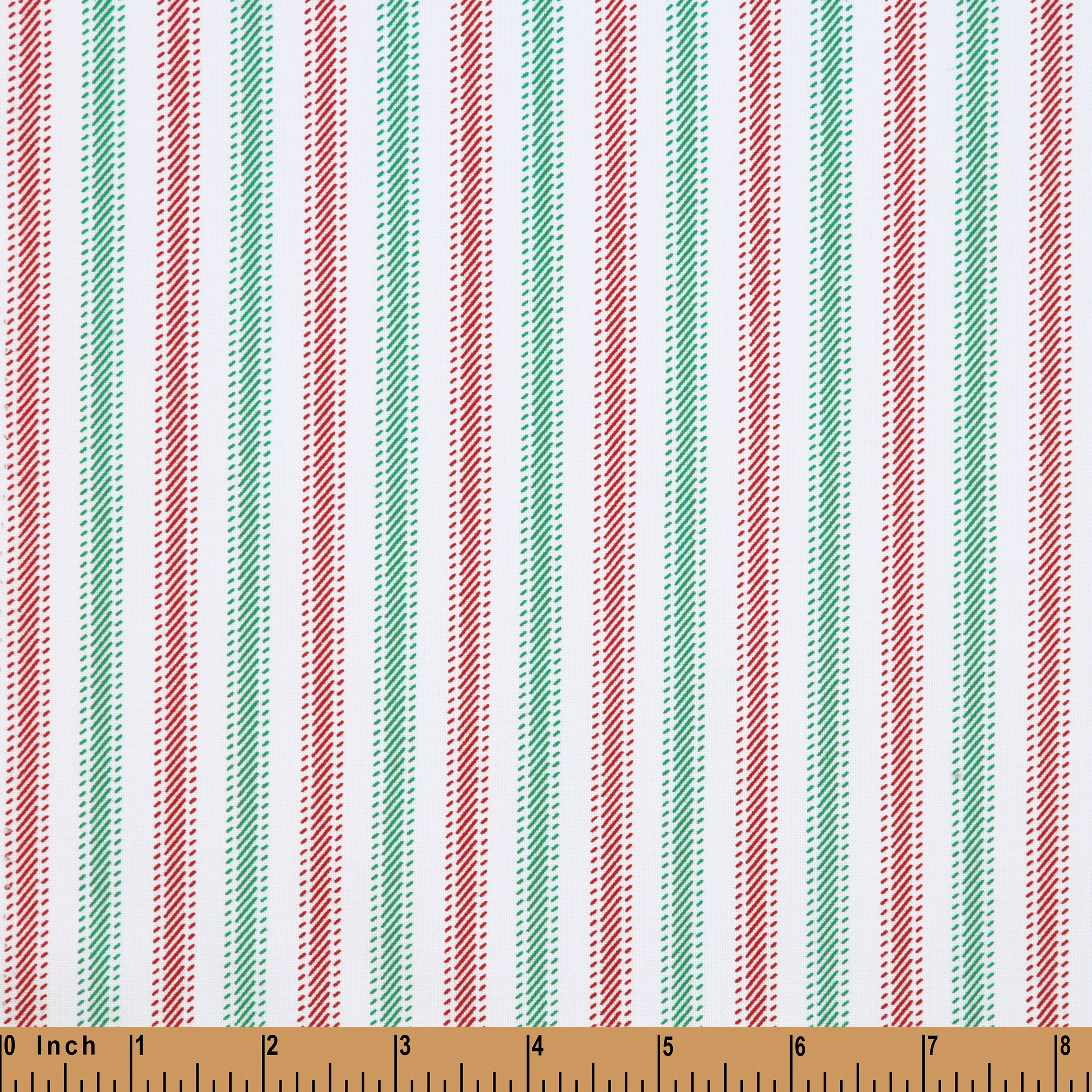 C26- Red, green stripe fabric (100% cotton)